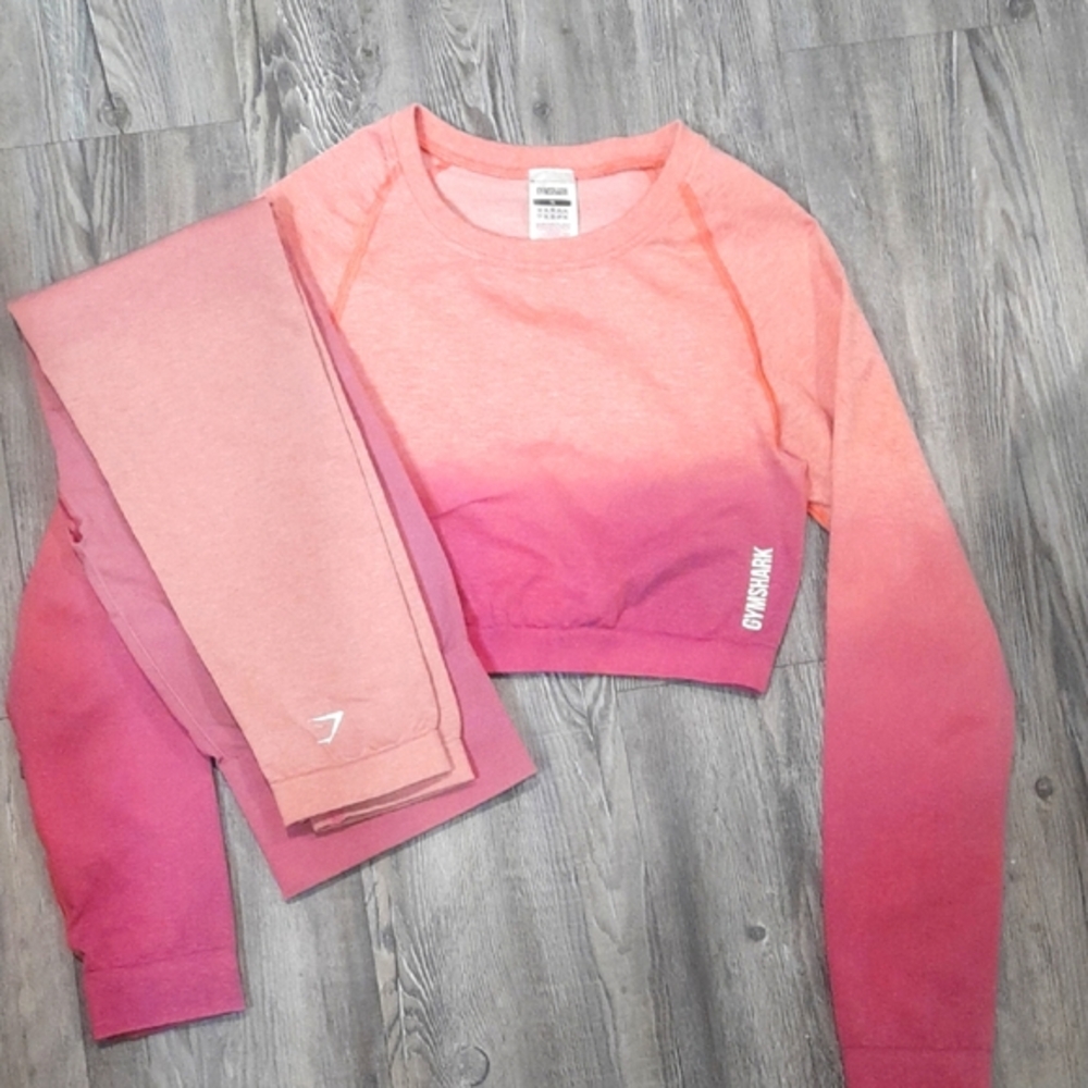 Gymshark  Pink Ombre Long Sleeve Top/ Leggins
